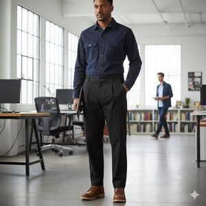 Folk Clothing Co. Black Cotton Blend Trousers Pants Men’s Size Small – Made in P